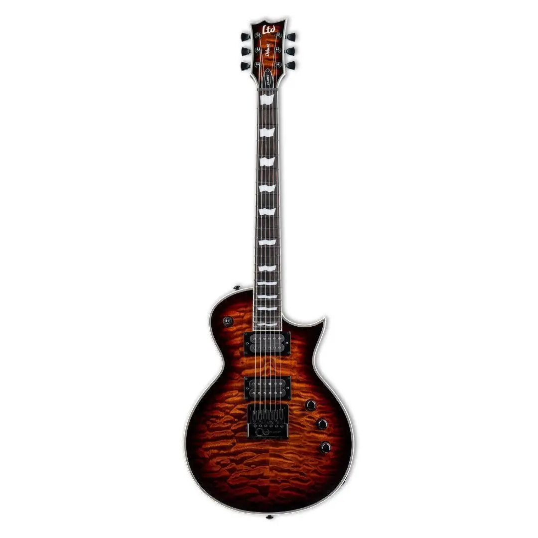ESP GUITARS EC-1000 Evertune - Dark Brown Sunburst over Quilted Maple | Professional Electric Guitar with Constant Tuning - main product image