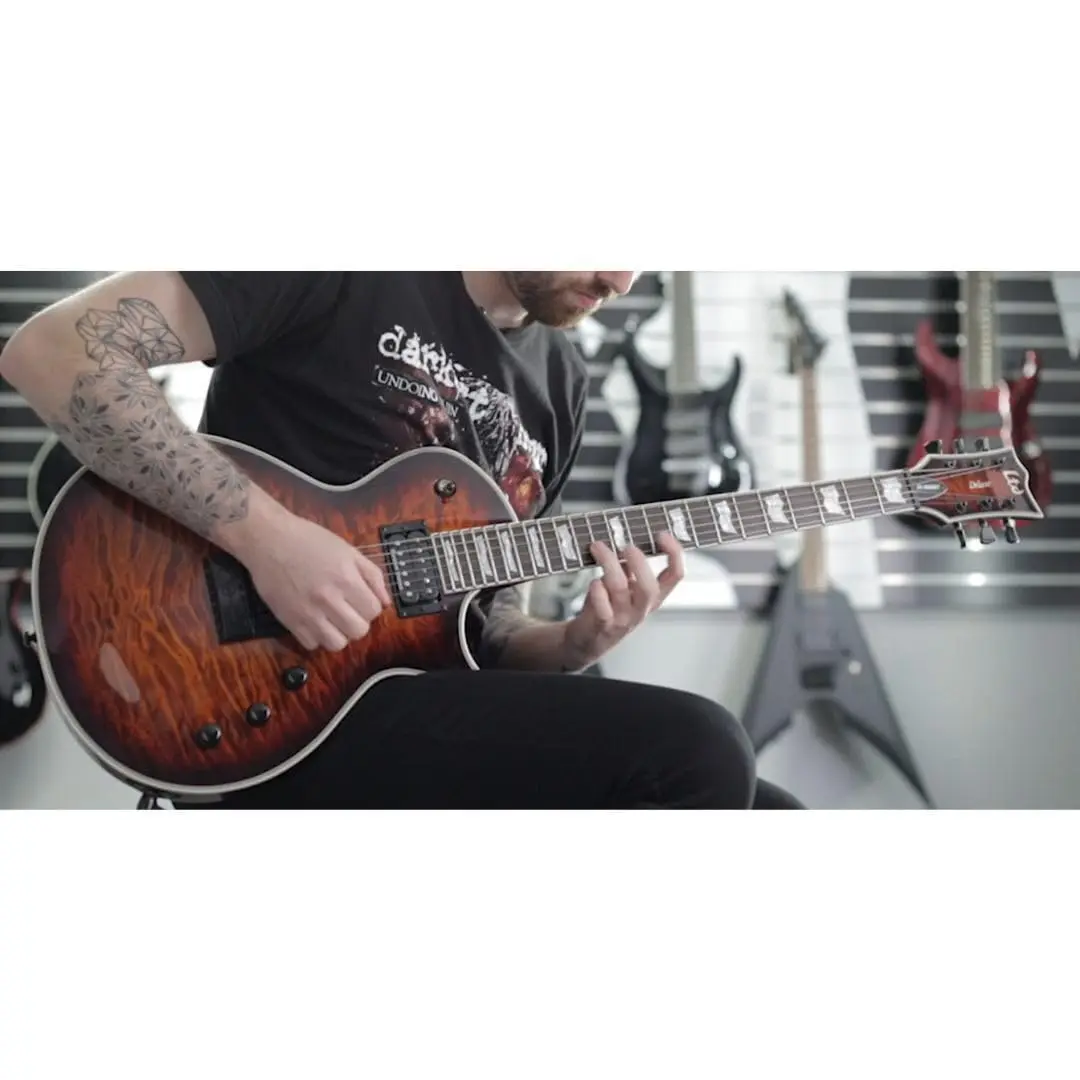 ESP GUITARS EC-1000 Evertune - Dark Brown Sunburst over Quilted Maple | Professional Electric Guitar with Constant Tuning - view 5