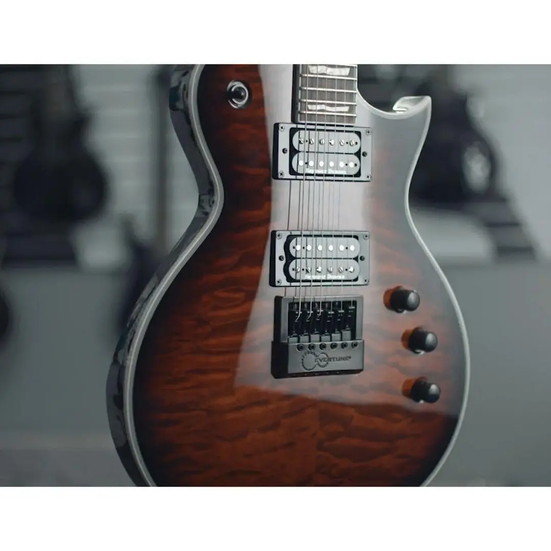 ESP GUITARS EC-1000 Evertune - Dark Brown Sunburst over Quilted Maple | Professional Electric Guitar with Constant Tuning - view 6