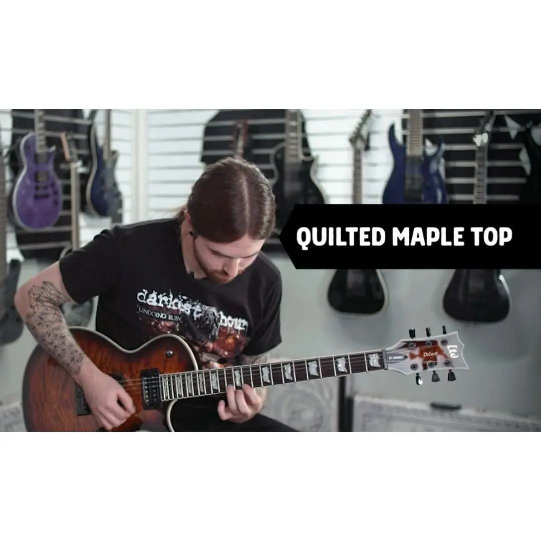 ESP GUITARS EC-1000 Evertune - Dark Brown Sunburst over Quilted Maple | Professional Electric Guitar with Constant Tuning - view 4