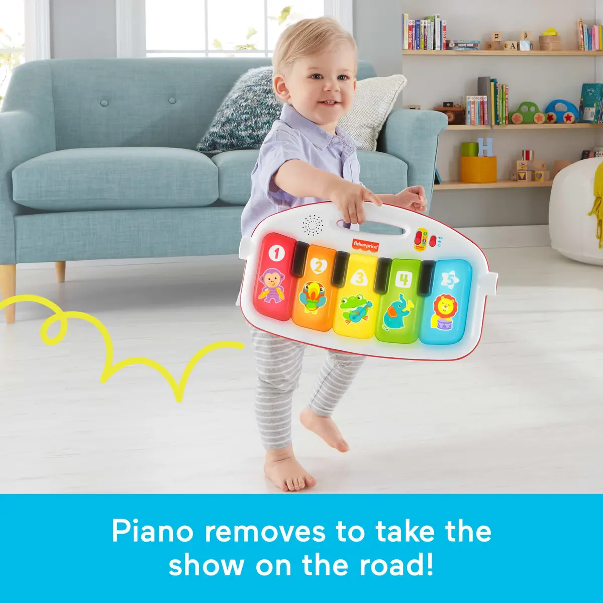 Fisher-Price Deluxe Kick & Play Piano Gym with Maracas | 3-Piece Set - view 5