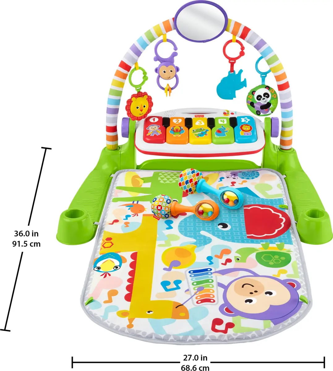 Fisher-Price Deluxe Kick & Play Piano Gym with Maracas | 3-Piece Set - view 6