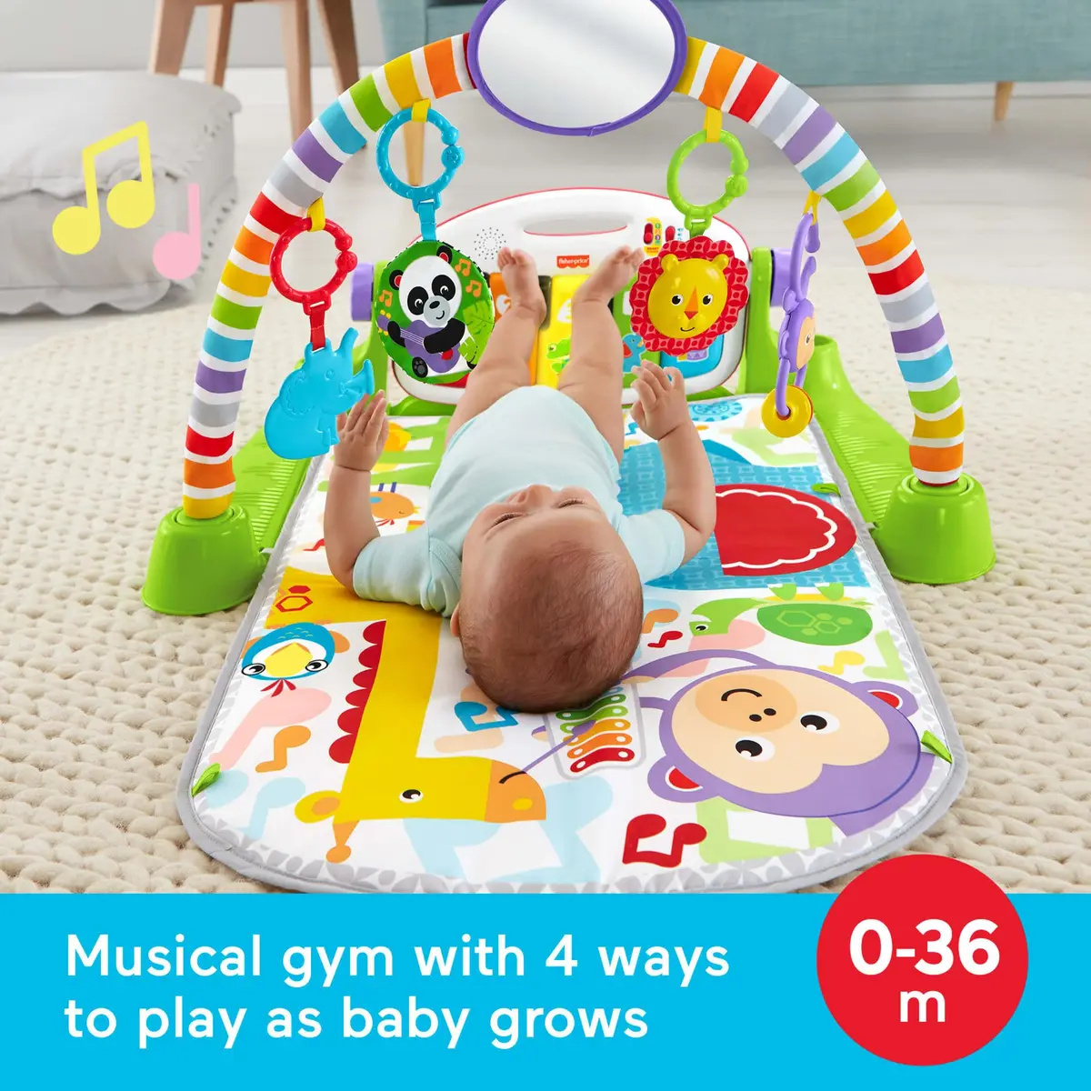 Fisher-Price Deluxe Kick & Play Piano Gym with Maracas | 3-Piece Set - view 2