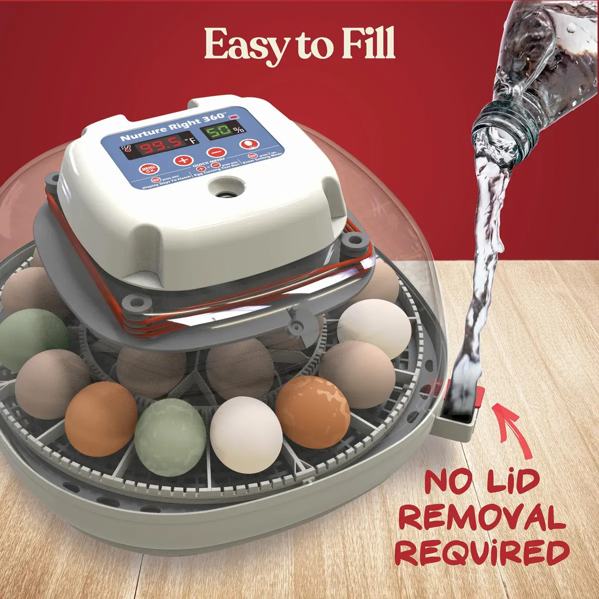 Harris Farms Nurture Right 360 Egg Incubator with Auto Turner, Holds 22 Eggs | Automatic Temperature & Humidity Control - view 6