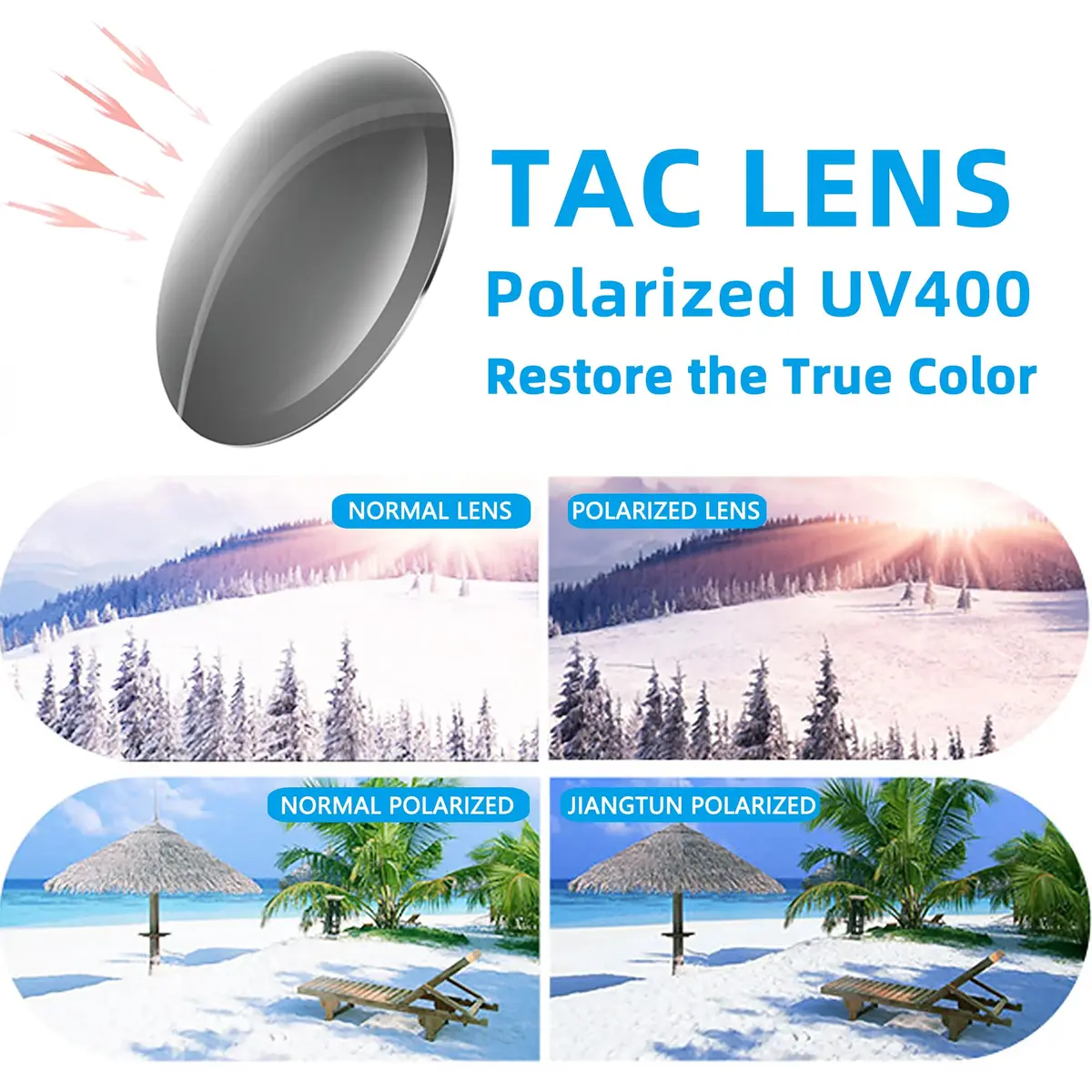 JIANGTUN Oversized Cover Prescription Sunglasses | Warp Around Polarized Fitover UV Protection - view 4