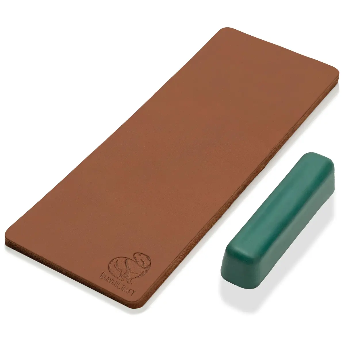 BeaverCraft Leather Strop for Knife Sharpening LS2P1 - 20cm (7.87 IN) with Honing Compound - main product image
