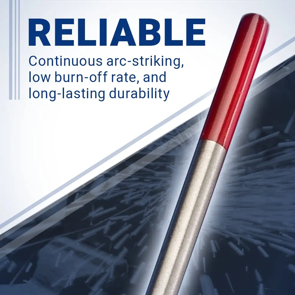 Midwest Tungsten Service Red 0.040" TIG Tungsten Electrodes 10-Pack | Reliable Arc-Striking for DC Welding - view 5
