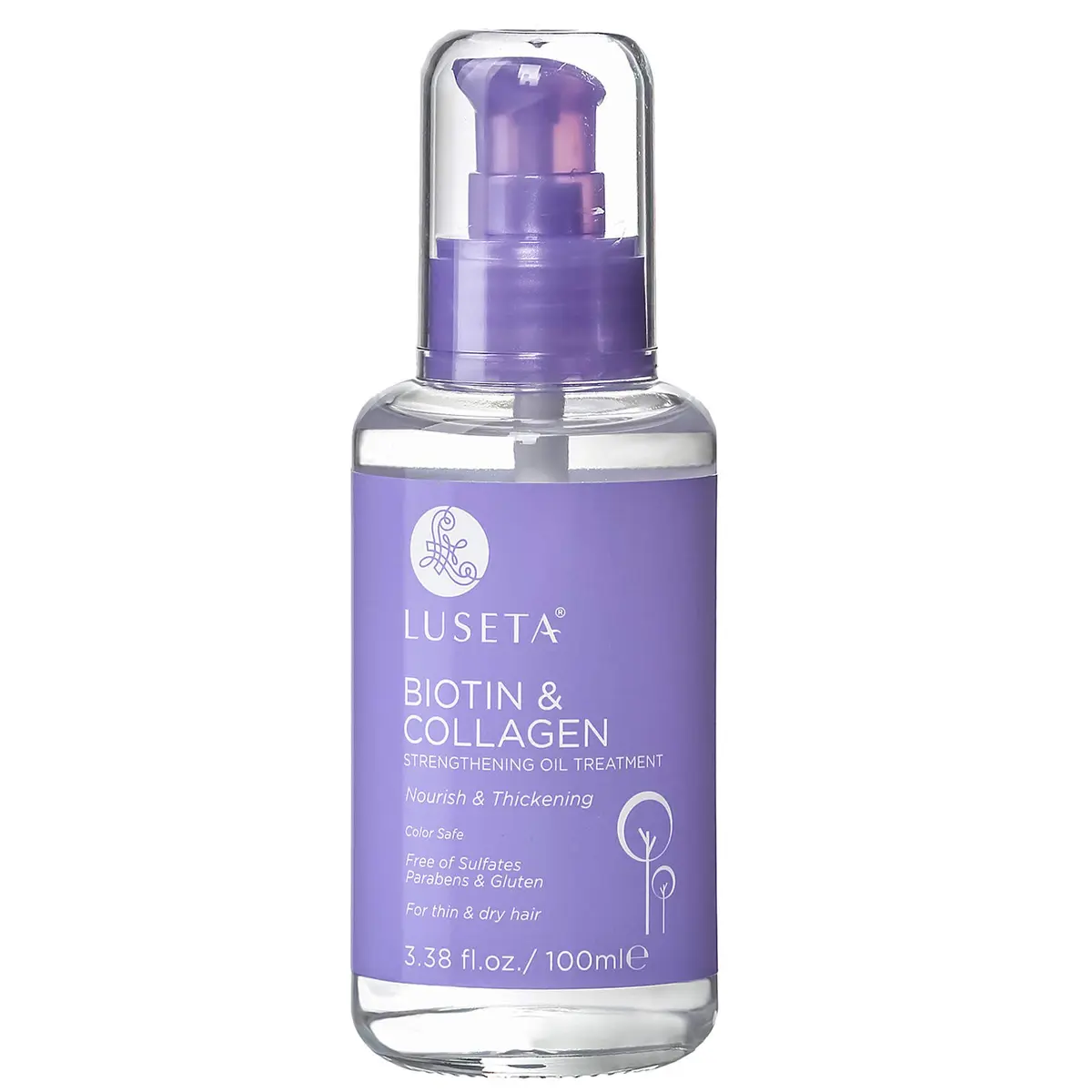 L LUSETA Biotin & Collagen Hair Oil Serum for Thin Hair, 3.38 fl oz | Nourishes & Thickens - main product image