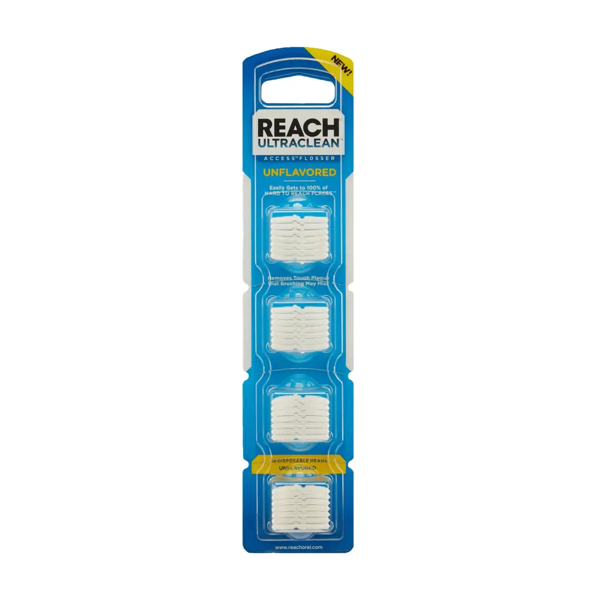 REACH Ultraclean Access Flosser Refill Heads, Unflavored, 28 Count | Plaque Remover for Hard to Reach Areas - main product image