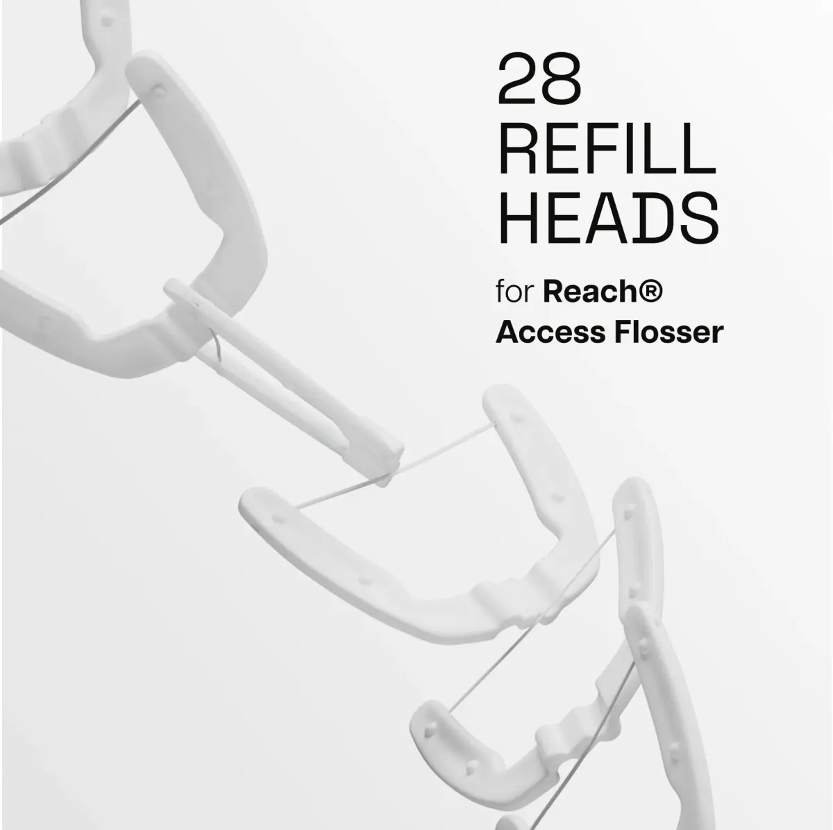 REACH Ultraclean Access Flosser Refill Heads, Unflavored, 28 Count | Plaque Remover for Hard to Reach Areas - view 2