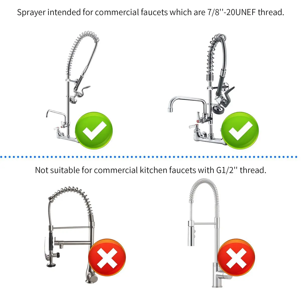 BESTJEEF Pre Rinse Sprayer Commercial Sink Faucet Spray Valve Black | High Pressure Water Save - view 6