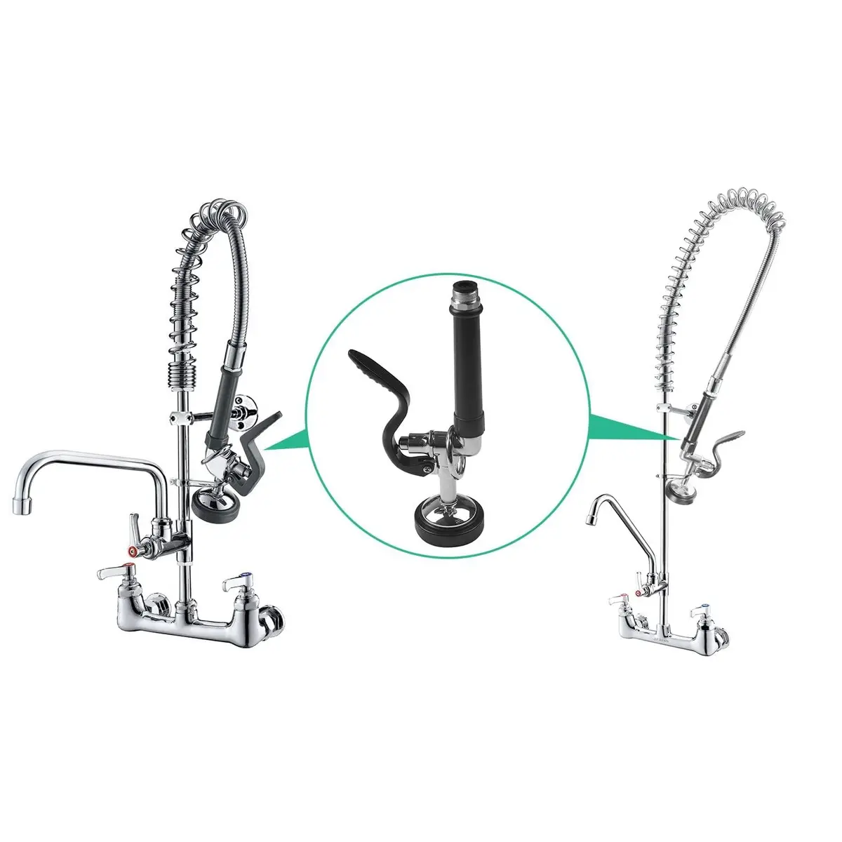 BESTJEEF Pre Rinse Sprayer Commercial Sink Faucet Spray Valve Black | High Pressure Water Save - view 7