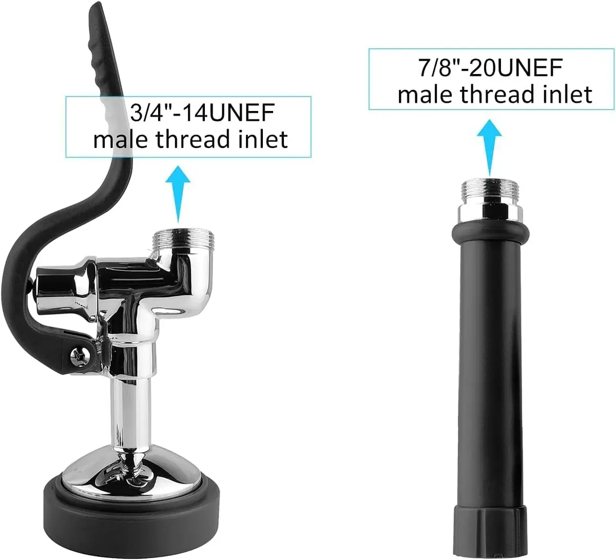 BESTJEEF Pre Rinse Sprayer Commercial Sink Faucet Spray Valve Black | High Pressure Water Save - view 2