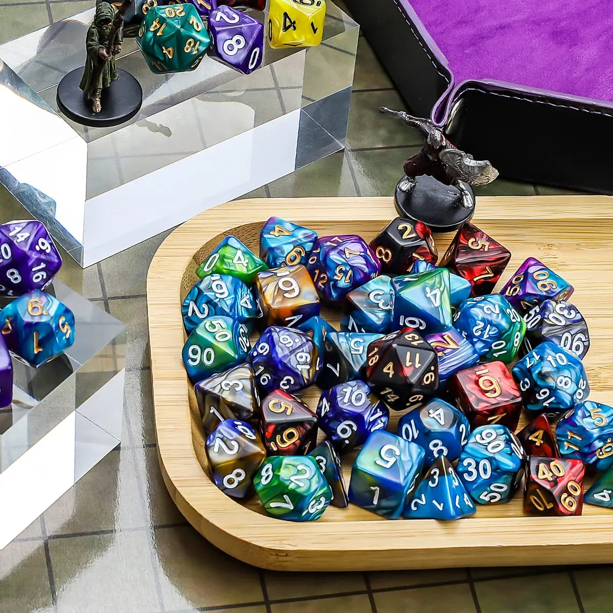 CiaraQ Polyhedral Dice Set – Two-Tone Colors – DND Role Playing Dice | Durable Acrylic, 7-Piece, 16mm - view 8