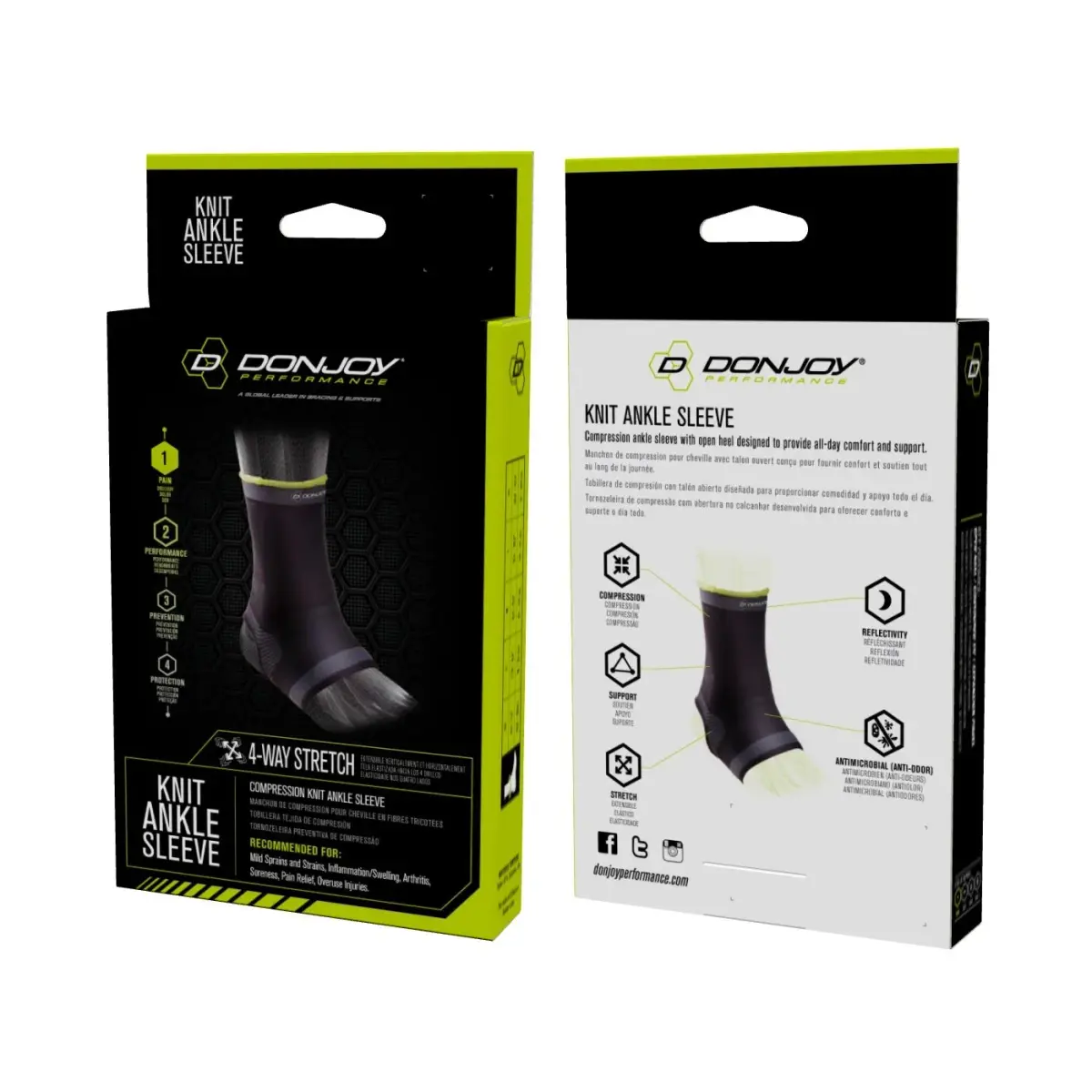 DonJoy Performance Knit Ankle Sleeve Medium | Lightweight Compression for Mild Sprains & Arthritis - view 2