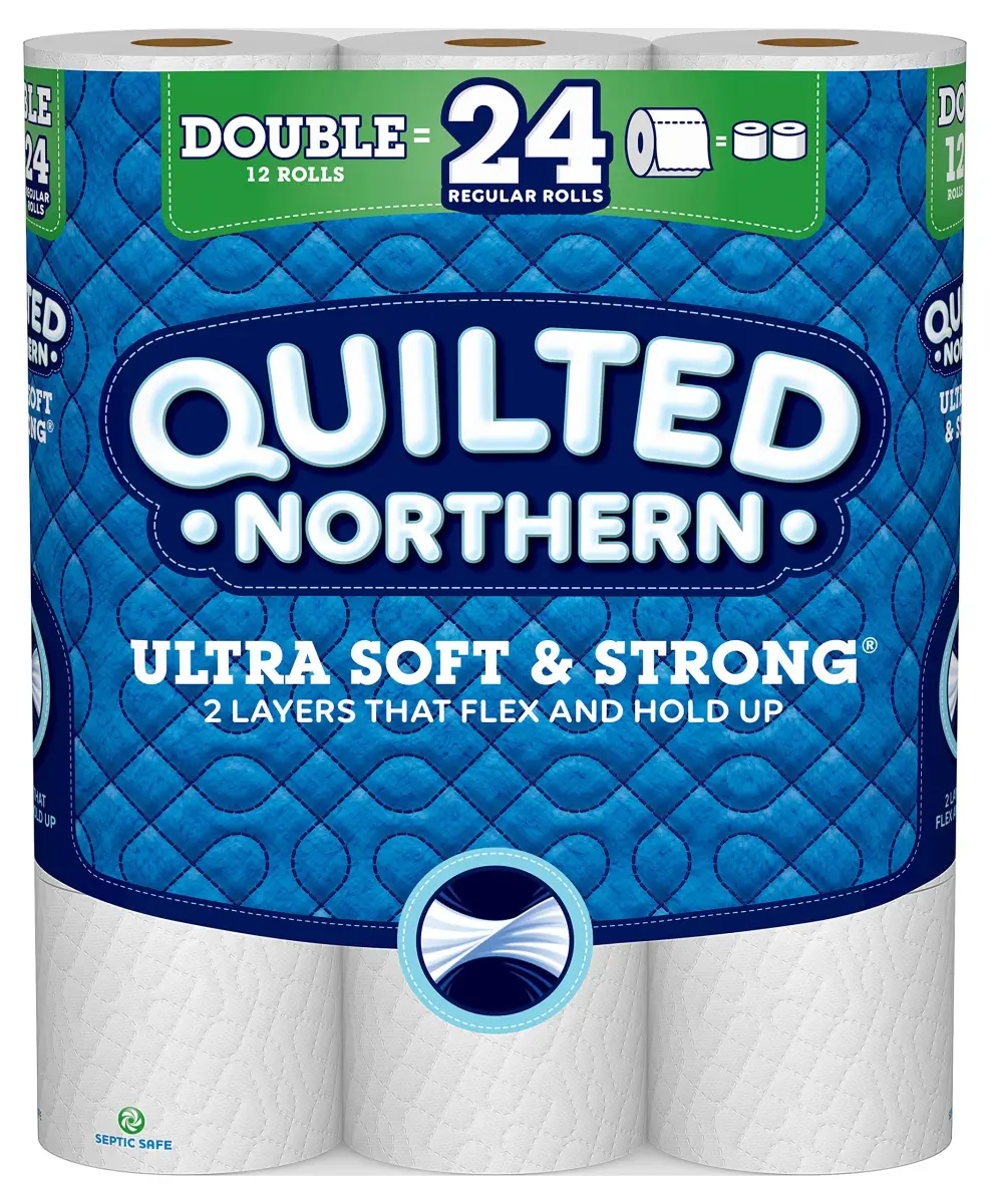 Quilted Northern Ultra Soft & Strong Toilet Paper, 12 Double Rolls (1968 Sheets Total) | Biodegradable & Septic Safe - main product image