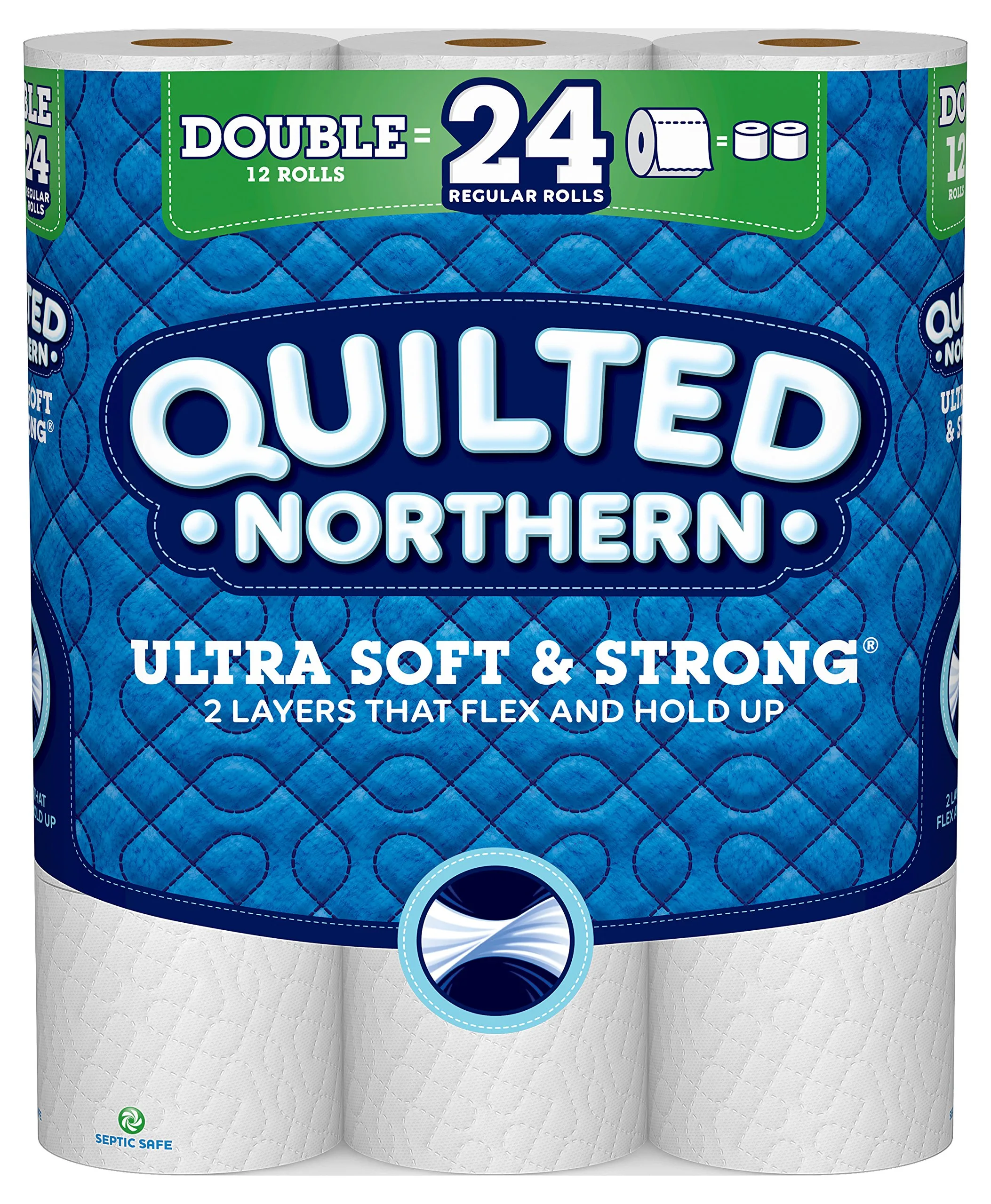 Quilted Northern Ultra Soft & Strong Toilet Paper, 12 Double Rolls | Softness & Strength Combined - main product image