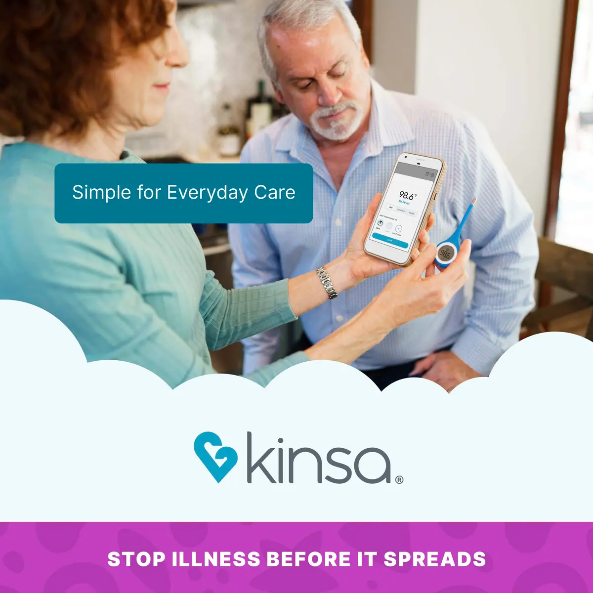 Kinsa QuickCare Smart Digital Thermometer with Bluetooth & App | FDA Cleared for Oral, Rectal, Armpit Use | Kinsa Blue - view 7