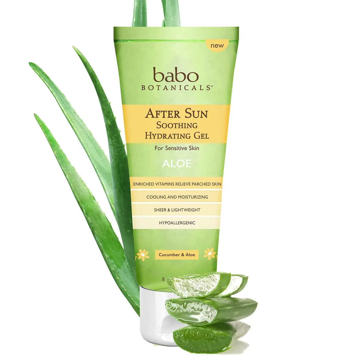 Babo Botanicals After Sun Soothing Hydrating Aloe Vera Gel, Vegan, For Babies, Kids or Sensitive Skin - 8 oz. - main product image