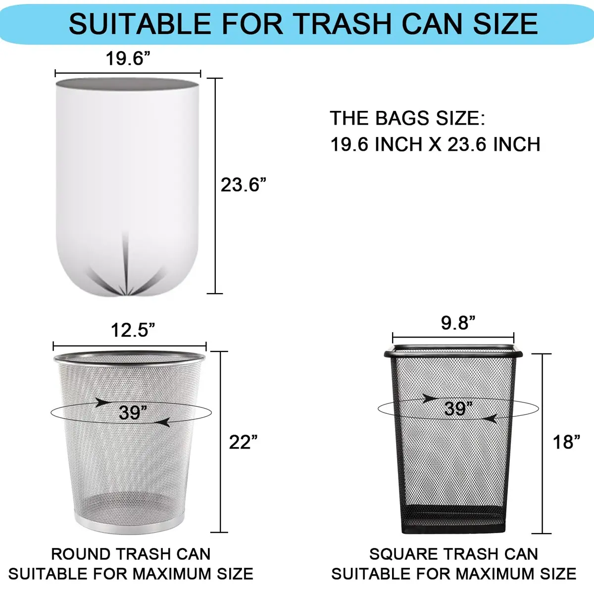 SOSOHOME Clear Trash Bags 6 Gallon (15 L) | 75 Counts, Fits 5-6 Gallon Bins - view 2