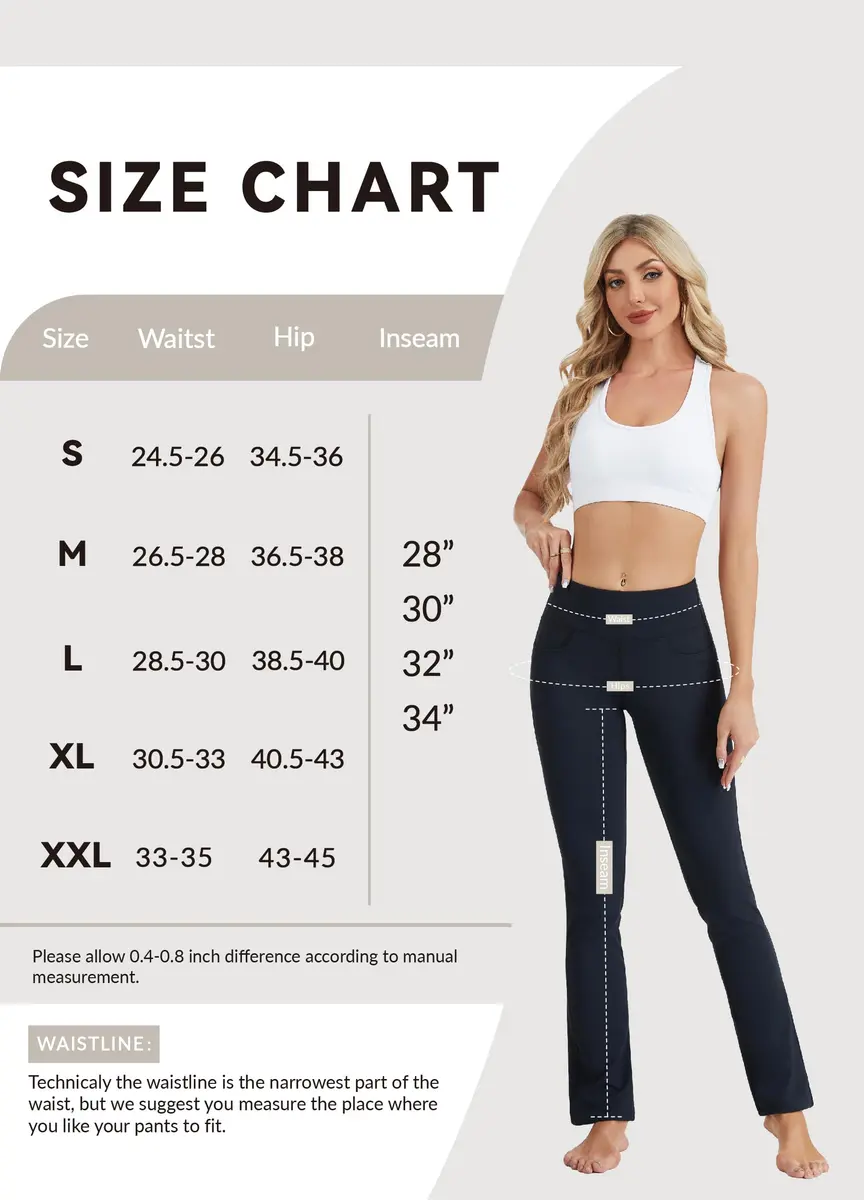 Safort Women's Yoga Pants Straight Leg Yoga Dress Pants 28"/30"/32"/34" Long Tall Inseam Stretch Slacks with Pocket for Workout 34'', Black, M - view 8