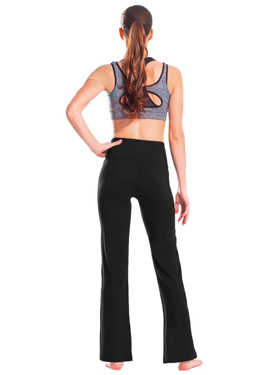 Safort High Waisted Bootcut Yoga Pants 28"-34" Inseam | Flared Leg, 2 Pockets, Black, XL - view 2