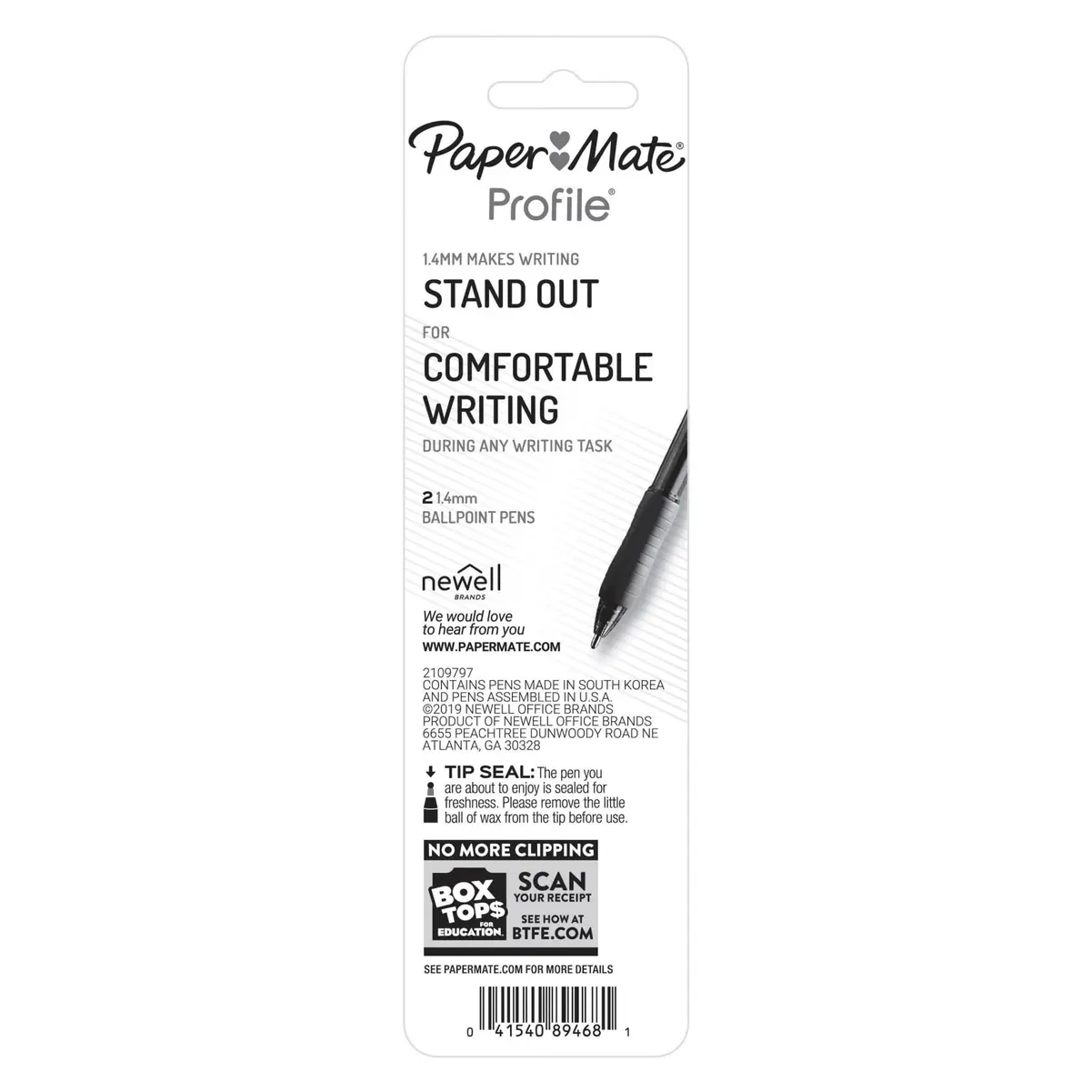 Paper Mate Profile Retractable Ballpoint Pen 2-Pack | Bold Black Ink, 1.4mm Line Width, Refillable, Office & School Supplies - view 5