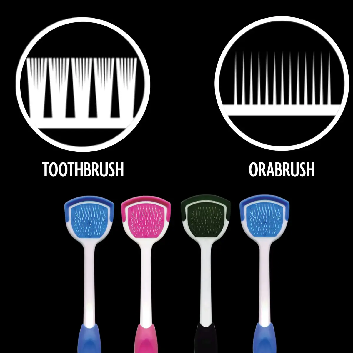 Orabrush Fresh Breath Tongue Cleaner 2 Count | Dual-Action Bristles & Scraper for Fresh Breath - view 4
