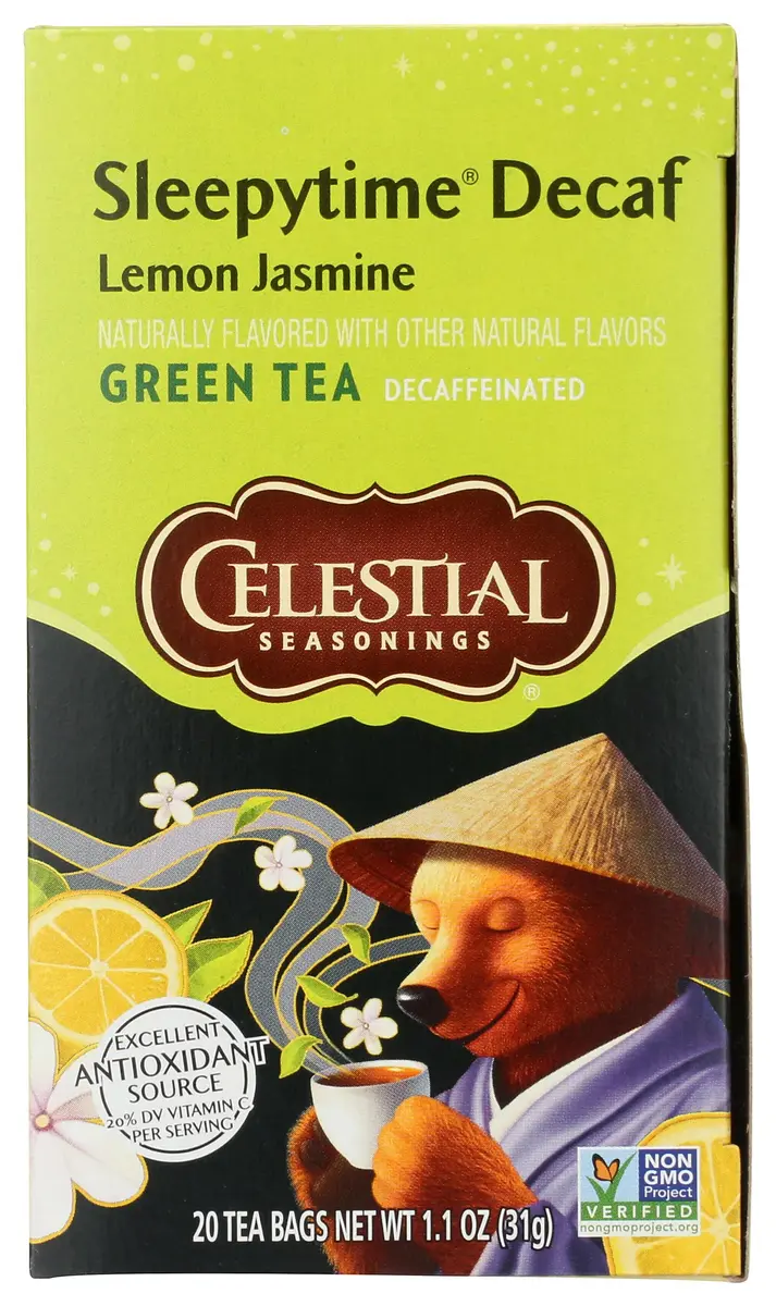 Celestial Seasonings Green Tea Sleepytime Decaf Lemon Jasmine 20 Count | Soothing Herbal Blend with Vitamin C - main product image