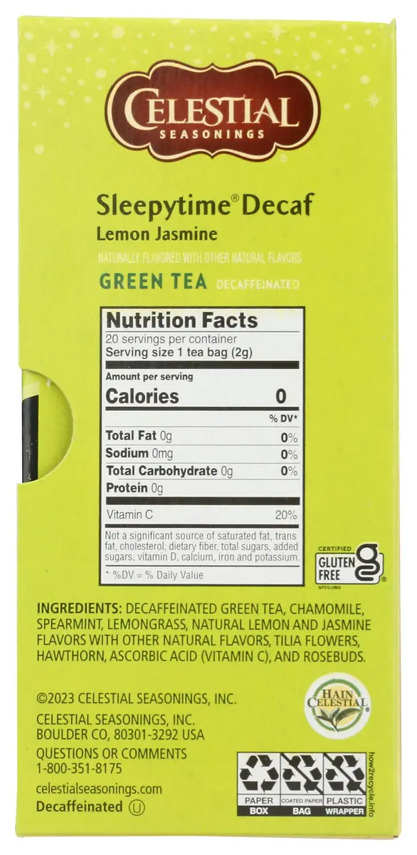 Celestial Seasonings Green Tea Sleepytime Decaf Lemon Jasmine 20 Count | Soothing Herbal Blend with Vitamin C - view 7