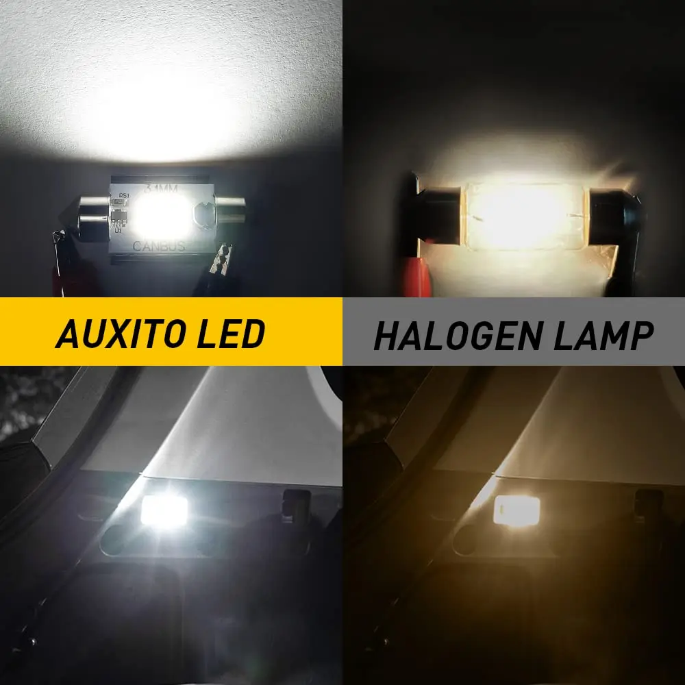 AUXITO Upgraded 31mm Festoon LED Bulbs 1.25 inch (2-Pack, Xenon White) | CANbus Error Free Interior & Exterior Lighting - view 2