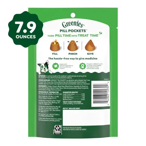 Greenies Pill Pockets Large Size Dog Treats, Cheese Flavor, 30 Count (7.9 oz) | Vet-Recommended Pill Hiding Treat - view 9