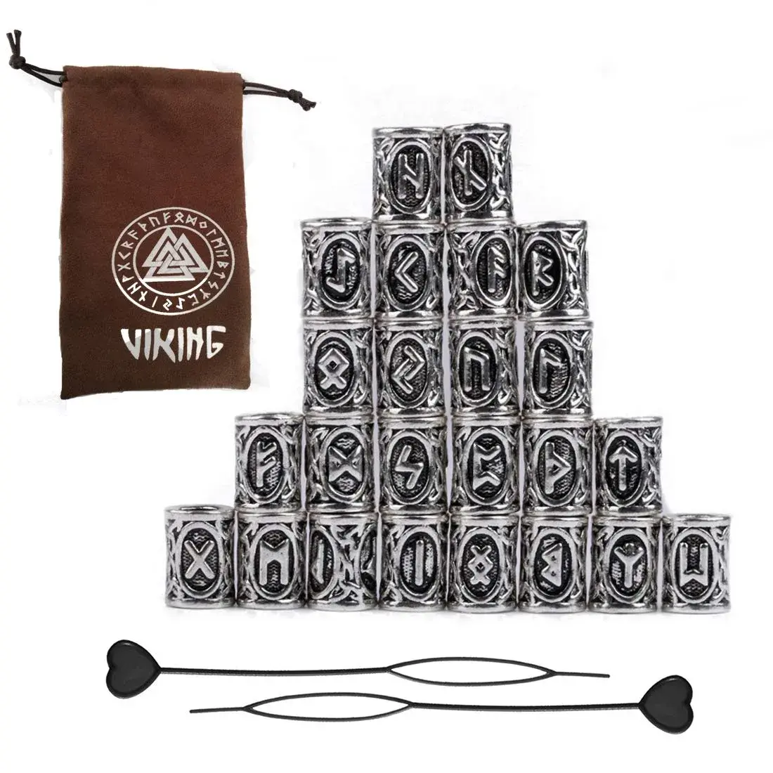 Modpion 24Pcs Viking Runes Beads | 6mm Hole Size - main product image