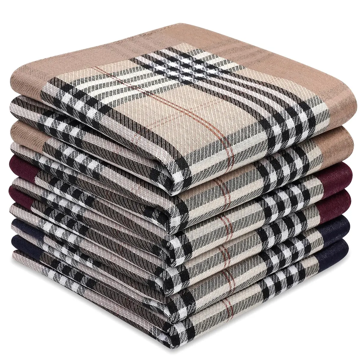 Selected Hanky Handkerchiefs for Men 16x16 Inch, Soft Cotton, 6 Piece Gift Set - main product image