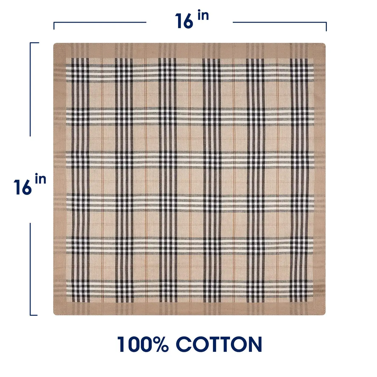 Selected Hanky Handkerchiefs for Men 16x16 Inch, Soft Cotton, 6 Piece Gift Set - view 3