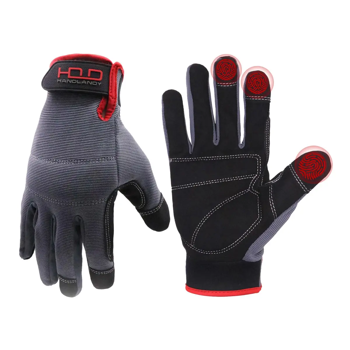 HANDLANDY Work Gloves for Men & Women, Utility Mechanic Touch Screen Gloves, Flexible Breathable Gardening Gloves (Medium, 1 Pair) - main product image