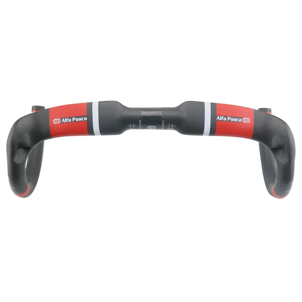 Alfa Pasca Aero Handlebars Carbon Drop Bars 31.8x420mm 210g ±10g | Ultra-Light Matte Black with Red Accents - main product image