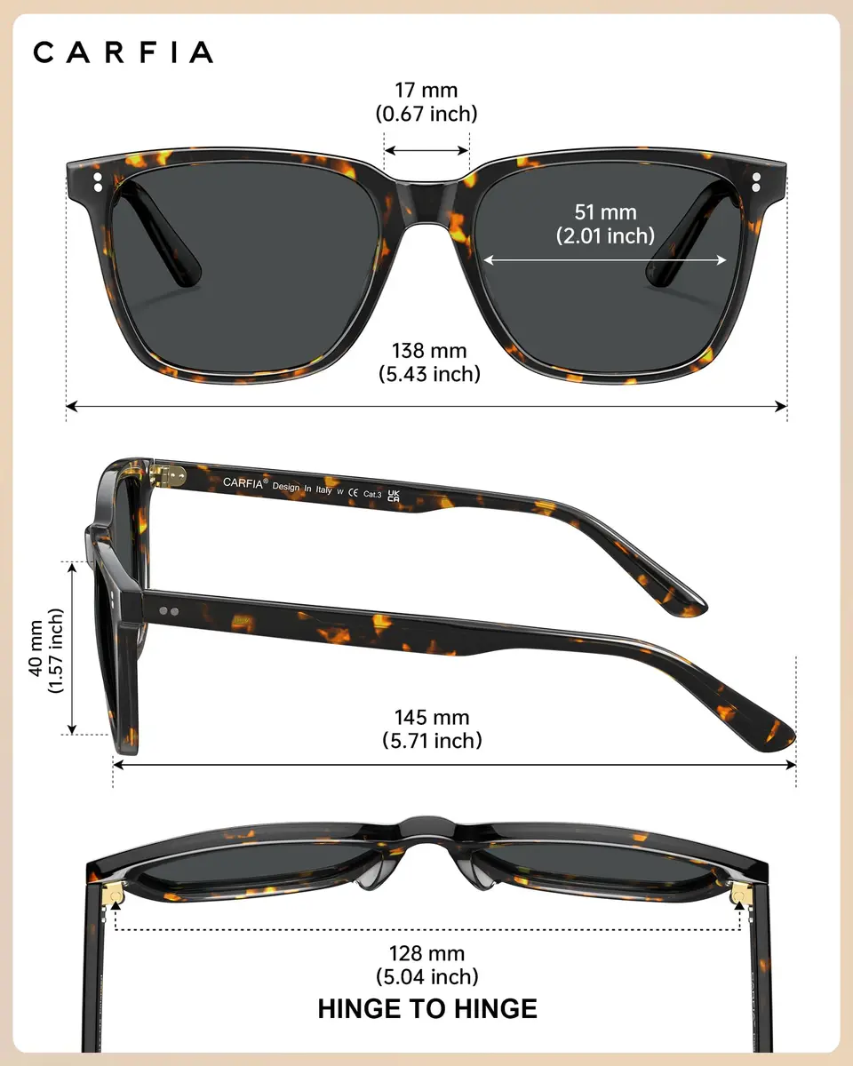 CARFIA Acetate Polarized Sunglasses for Women UV400 Protection CA5354 | Stylish, Durable & UV Safe - view 5
