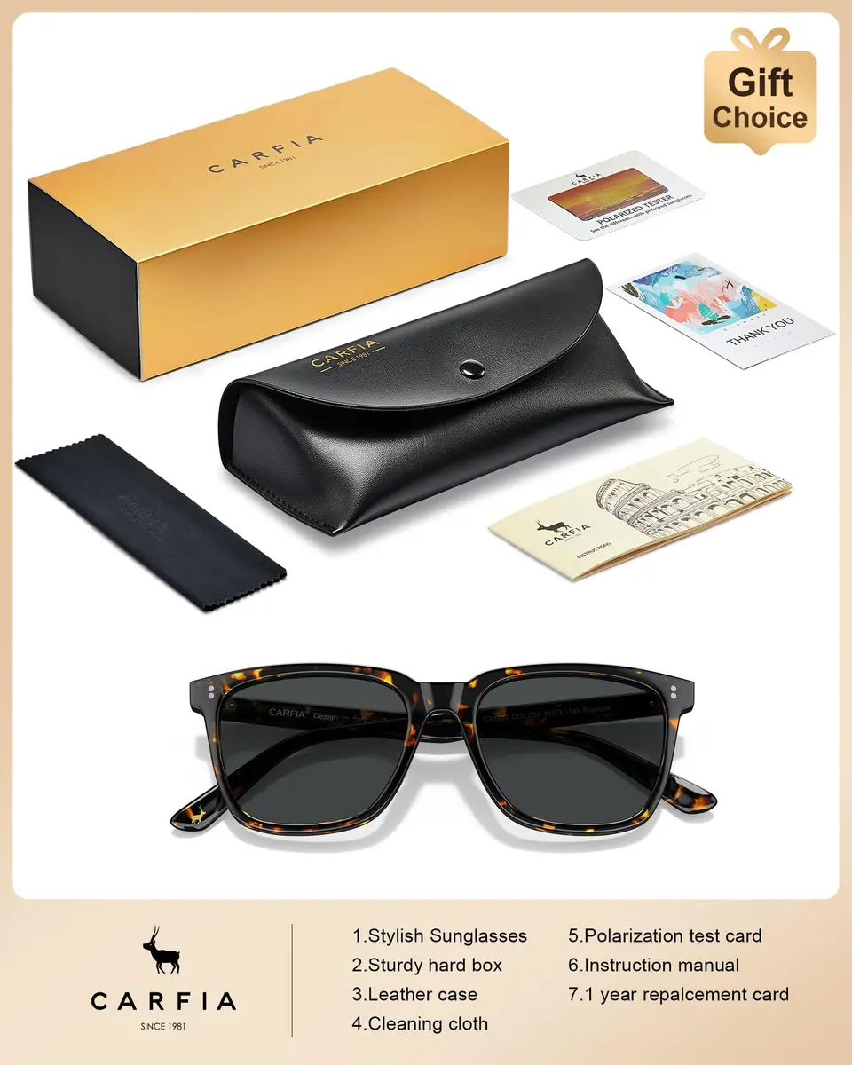 CARFIA Acetate Polarized Sunglasses for Women UV400 Protection CA5354 | Stylish, Durable & UV Safe - view 6