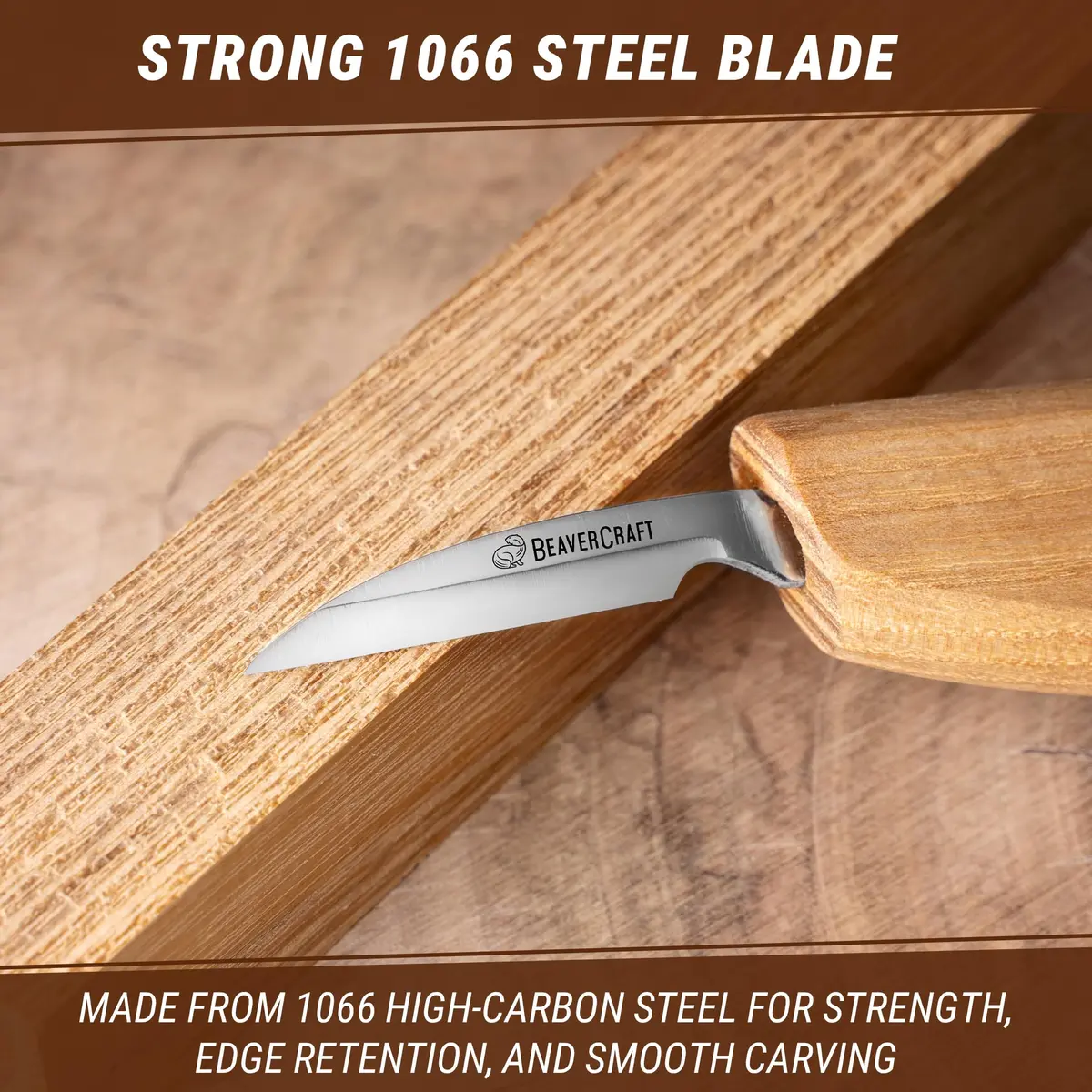BeaverCraft Wood Chip Carving Knife C8 1.8" | Fine Detail Wood Carving Tool for Beginners & Kids - view 5