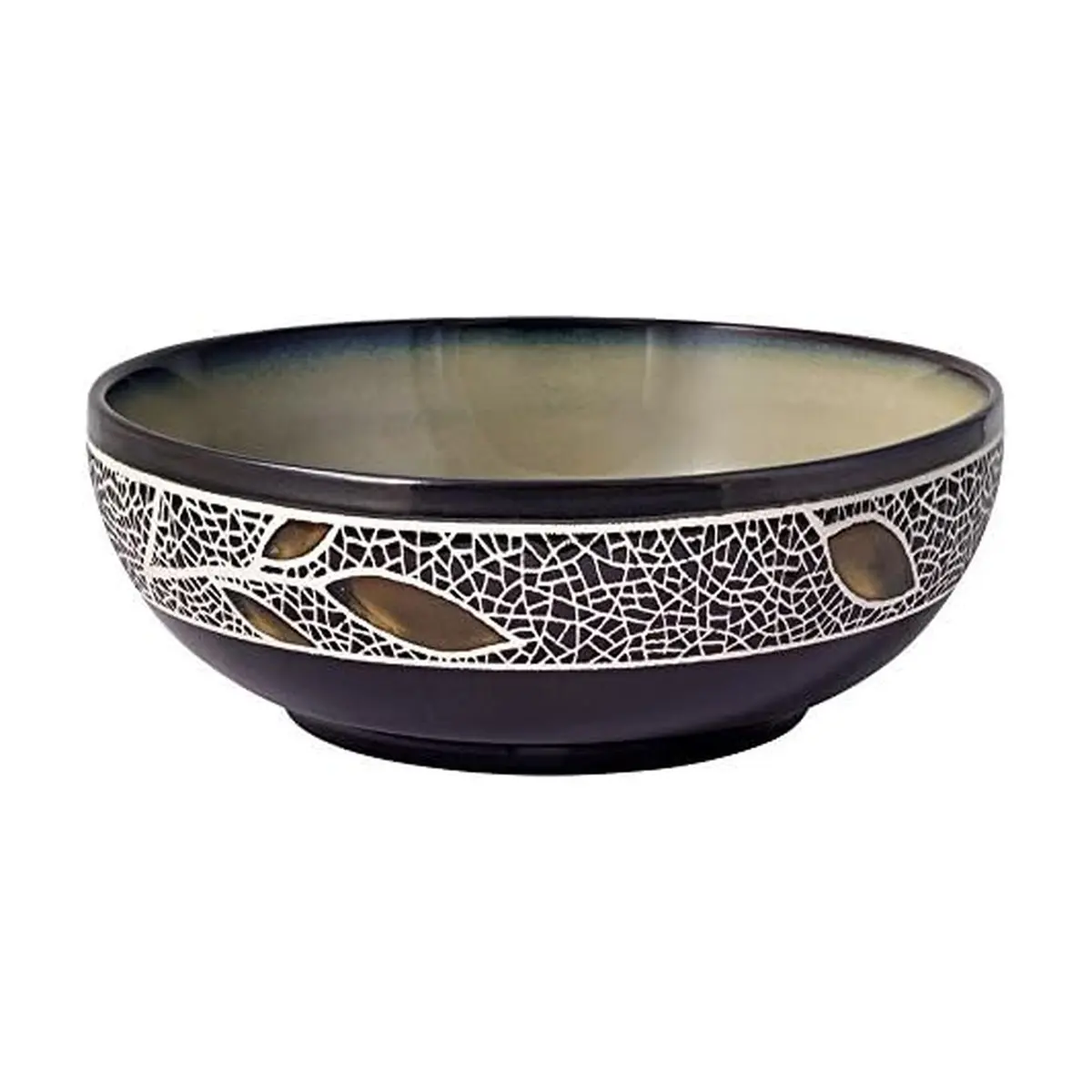 Gourmet Basics Alexandria Serving Bowl 9 inch | Handcrafted Stoneware, 64 oz, Microwave & Dishwasher Safe - main product image
