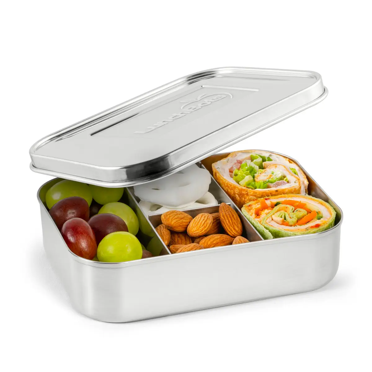 LunchBots Small Stainless Steel Kids Bento Box 4-Section 16oz | Compact, Durable & Safe for Kids - main product image
