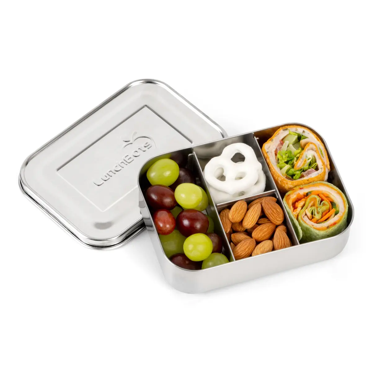 LunchBots Small Stainless Steel Kids Bento Box 4-Section 16oz | Compact, Durable & Safe for Kids - view 2