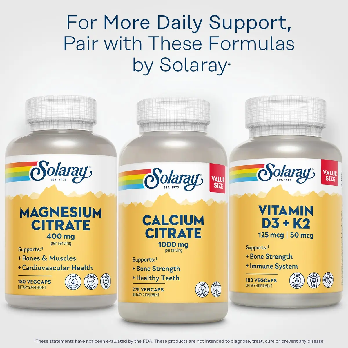 Solaray Magnesium Citrate 400mg | Vegan Capsules for Bone & Muscle Support in India - view 6
