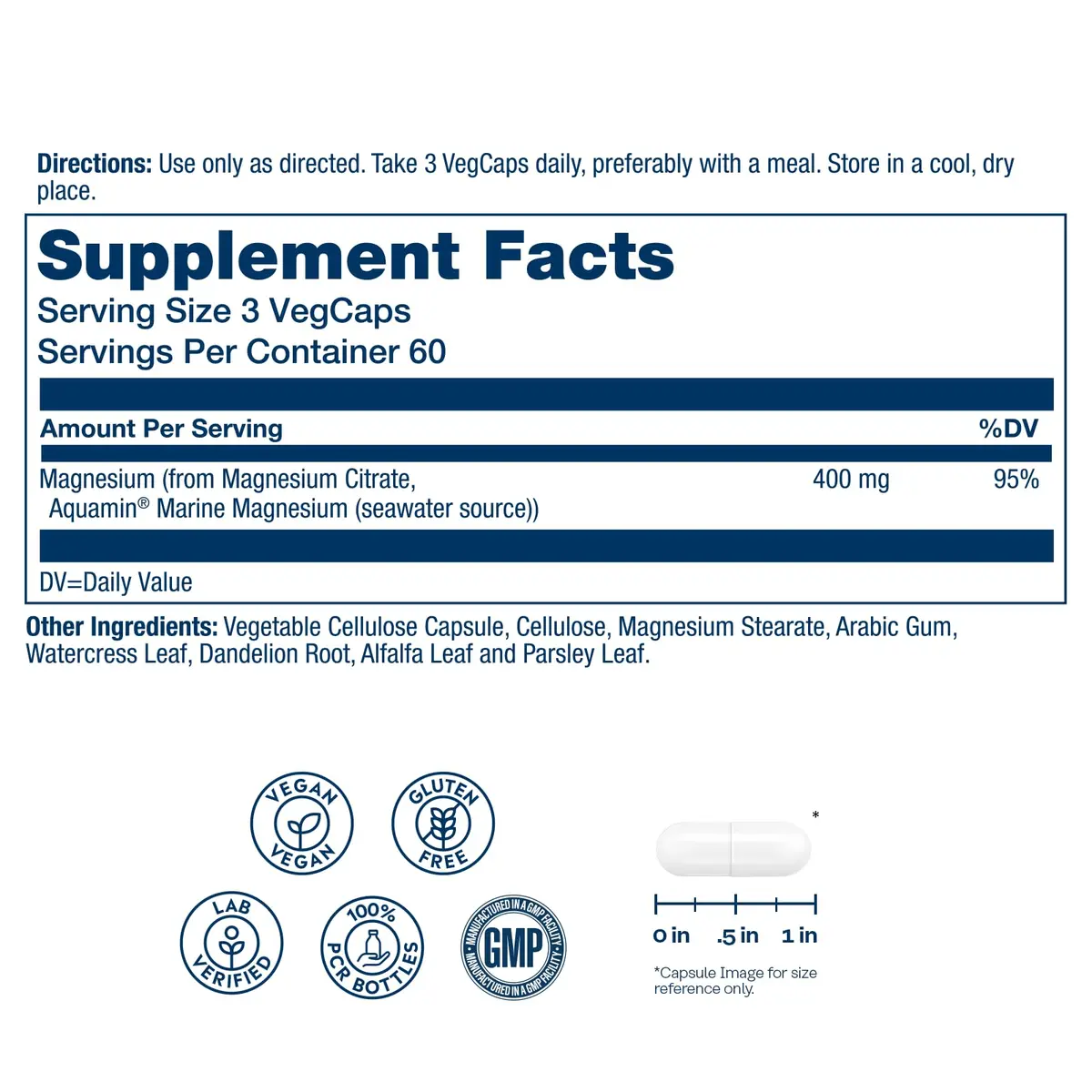 Solaray Magnesium Citrate 400mg | Vegan Capsules for Bone & Muscle Support in India - view 2