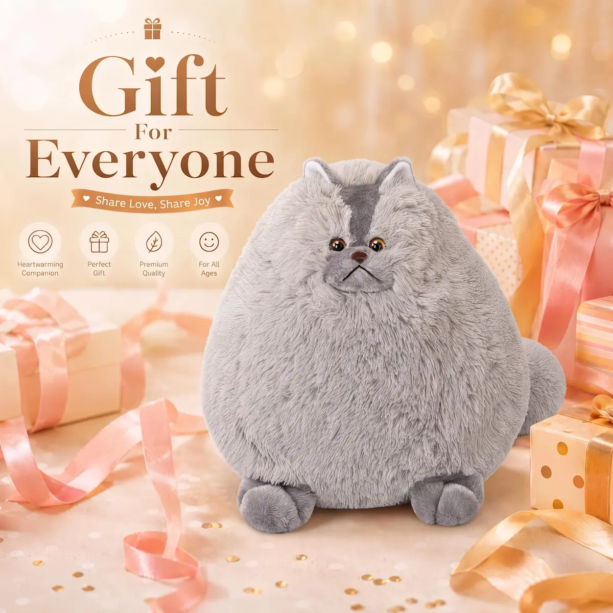 Winsterch Giant Gray Cat Plush 20-Inch | Soft, Fluffy & Perfect for Cuddles - view 6