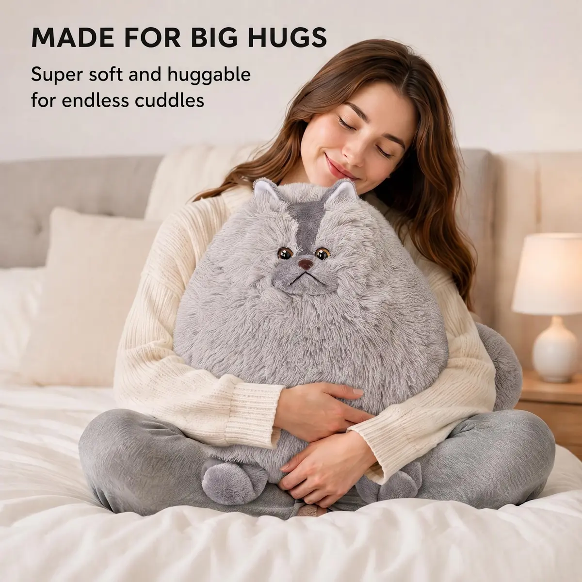 Winsterch Giant Gray Cat Plush 20-Inch | Soft, Fluffy & Perfect for Cuddles - view 2