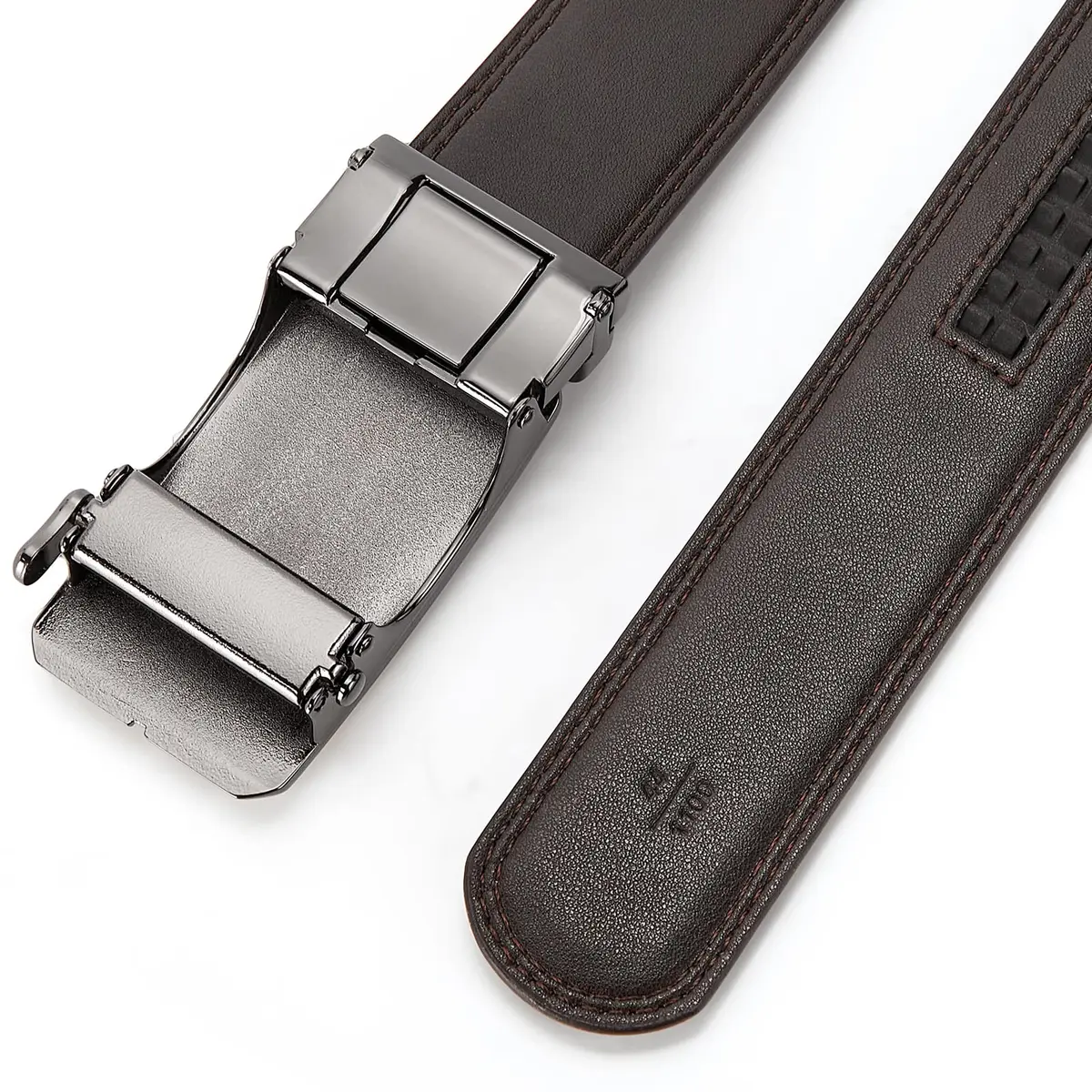 BOSTANTEN Ratchet Mens Belt Leather Trim to Fit 1 3/8" (3.5 cm) Gift Boxed | Adjustable Automatic Buckle for Dress & Casual Wear - view 5