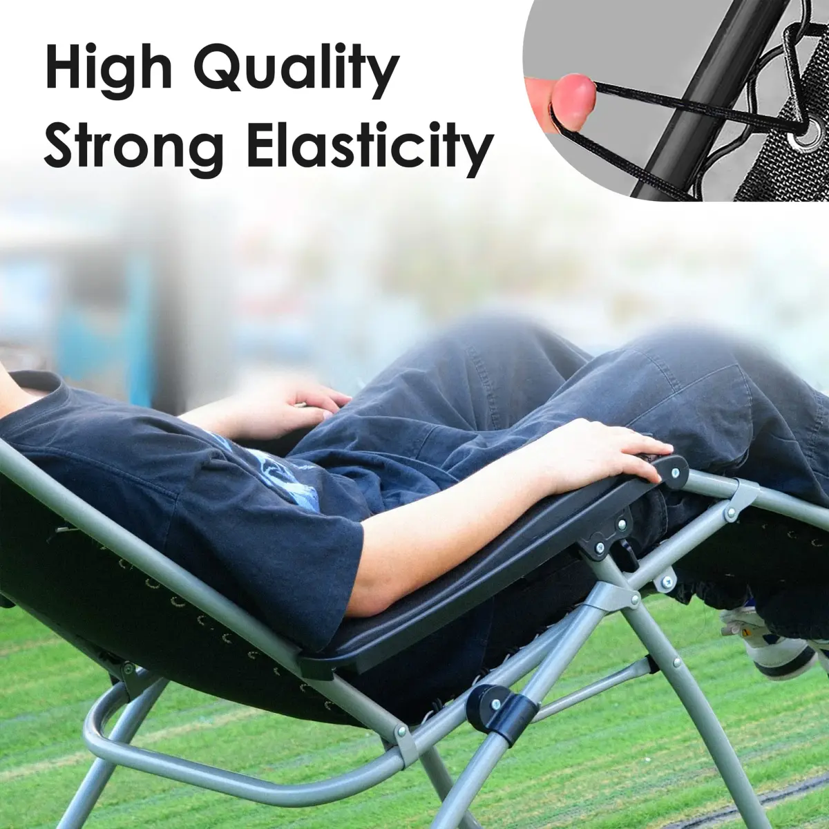 UNEEDE Black Zero Gravity Chair Replacement Cord Set | Universal Repair Kit for Outdoor Lounge Chairs - view 4