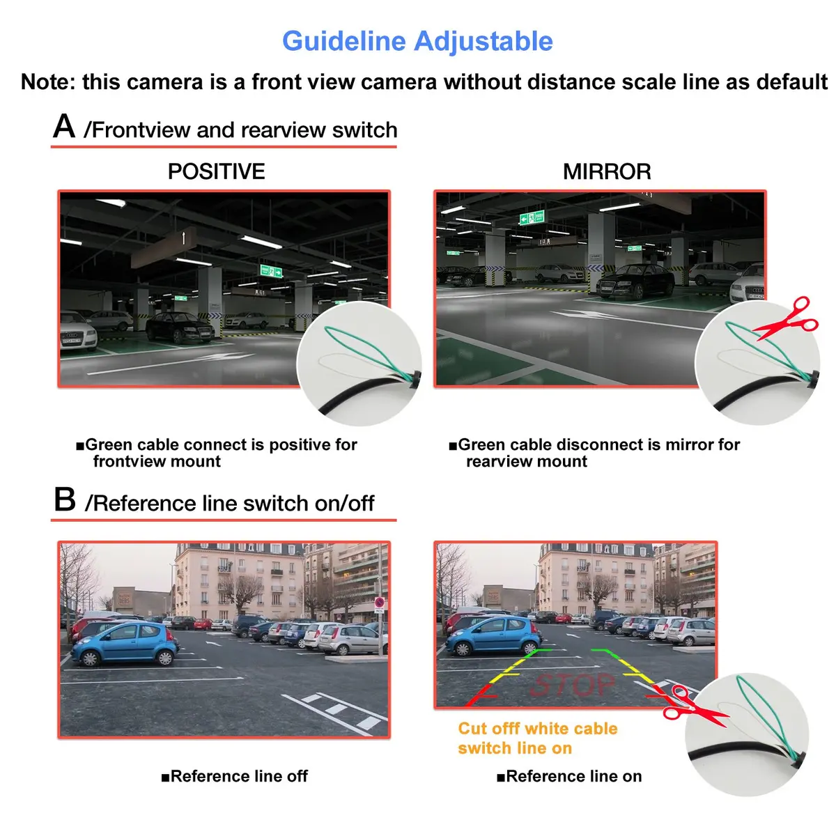 NOAUKA Waterproof IP68 Night Vision Car Rear View Reverse Backup Camera 170° | HD CMOS Parking View - view 4